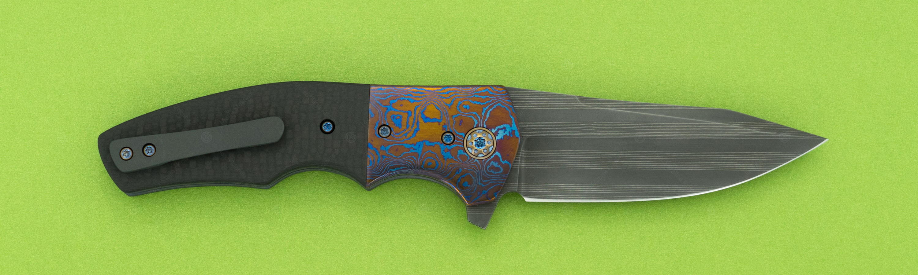 Blade material	is Chad Nichols Damascus