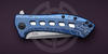 Folding blue knife Zero Tolerance 0801 with titanium handle and M390 blade designed by (KVT Blue/ 0801TiBlu0035)