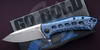 Folding blue knife Zero Tolerance 0801 with titanium handle and M390 blade designed by Todd Rexford (KVT Blue/ 0801TiBlu0035)