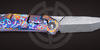 Kalpa B.Fancy flipper knife with Damascus steel blade of the Manufactory S&L