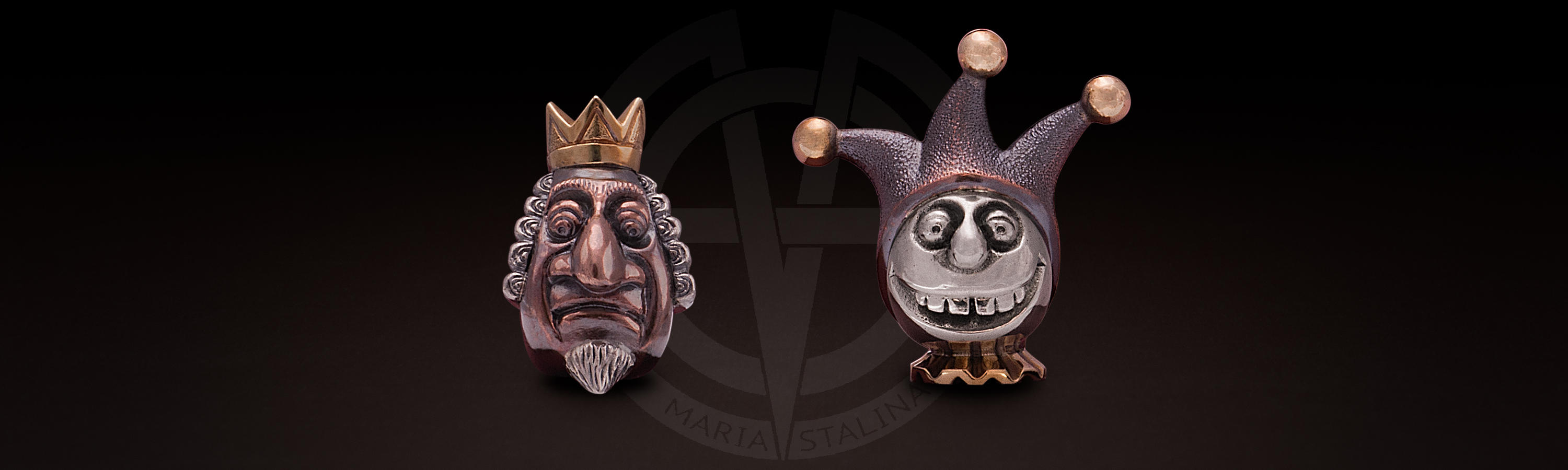 Lanyard beads The King and The Jester for a knife