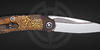 Titanium Folding Knife for Pocket Technoshaman 2.0 Slim Gold Signature 5/10 by Manufactory S&L