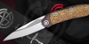 Folding author's knife Technoshaman Slim Gold signature 8/10 Manufactory S&L with a case, certificate and microfiber