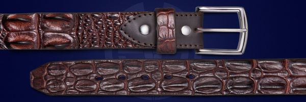 Brown crocodile leather belt Maria Stalina ®