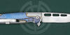 Blade material steel Crucible CPM® S35VN™ of the knife Typhoon Blue by Nadeau Brian SharpByDesign