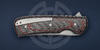Titanium clip of Mangaflip Damascus knife by Guy Poggetti