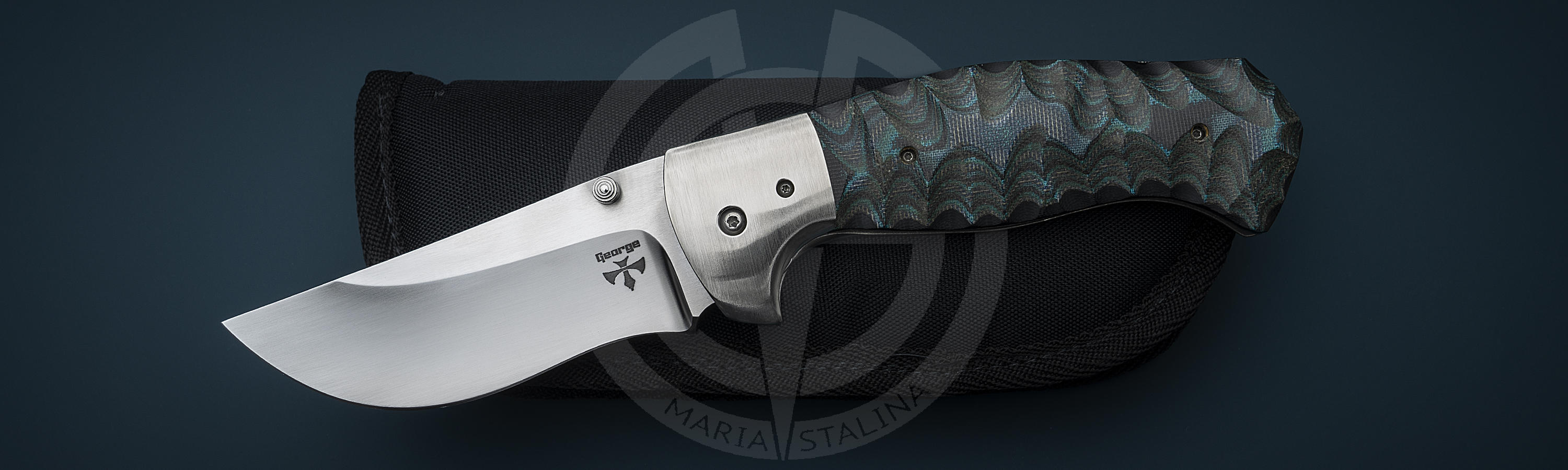 Carbon Fiber Contoured Layered Blue G-10