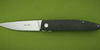 French custom flipper knife City Black with pocket clip by Jean-Pierre Martin