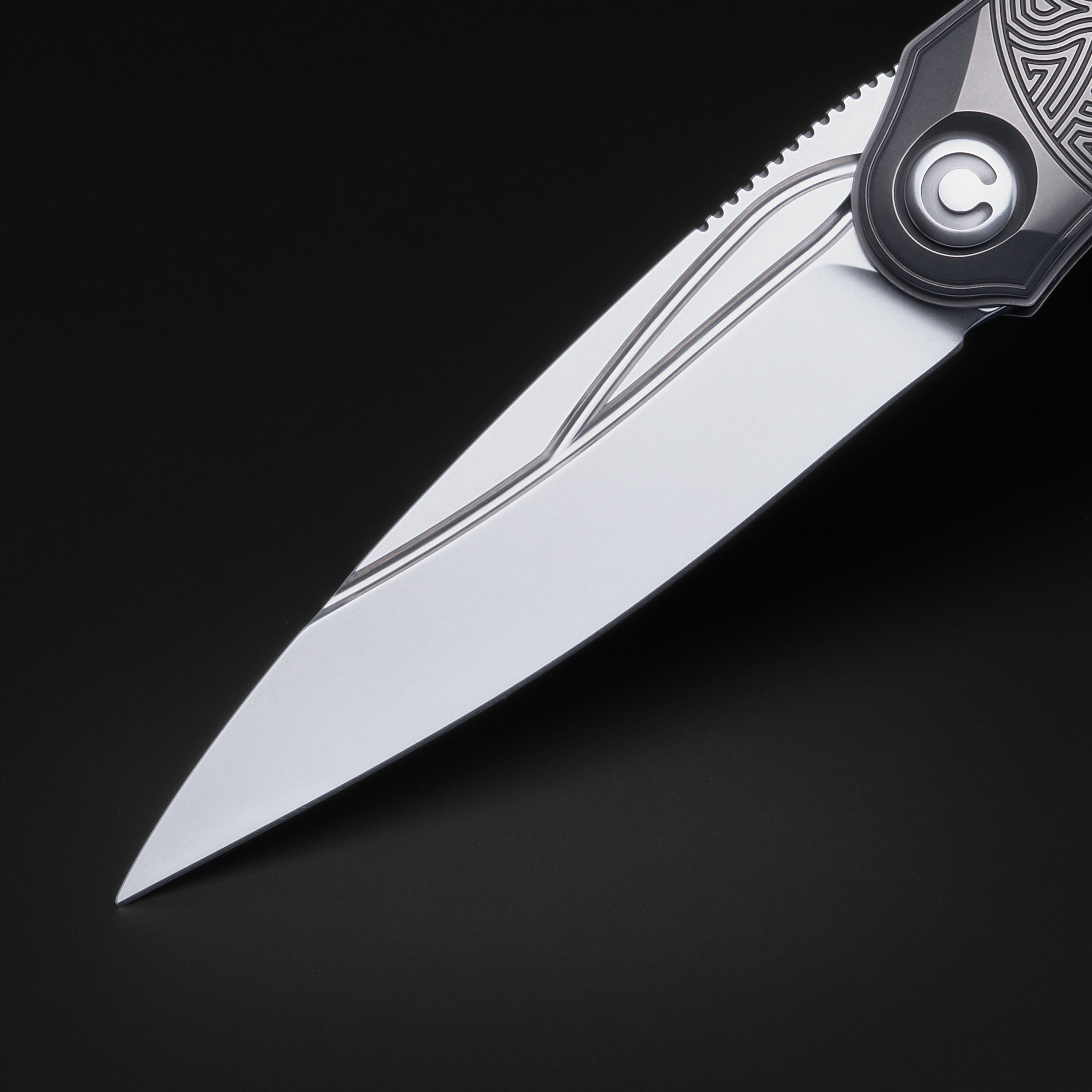Клинок складного ножа ручной работы Техношаман BА